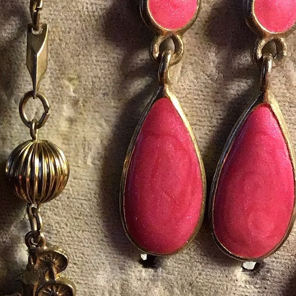 Pink and Gold DROPS on dangle earrings… - Picture 2 of 12